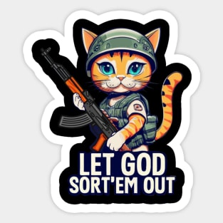 Kitten soldier Sticker